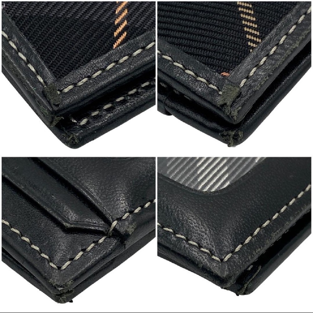 Burberry Blue Label Black Nova Check Leather Trim Wallet - Picture 5 of 9